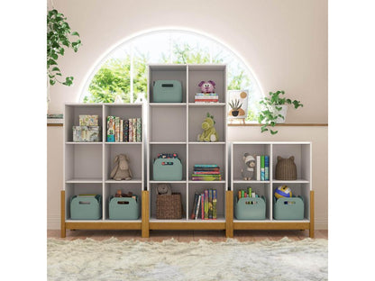 Etagère 6 cubes horizontaux panneaux de fibres blanc et noisette Maisonpuretop 82088BPYK