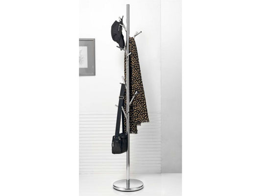 Porte-manteaux Artvivrestore portant à vêtements sur pied en forme d'arbre avec 6 crochets sur différentes hauteurs en métal chromé 49210ZEOJ