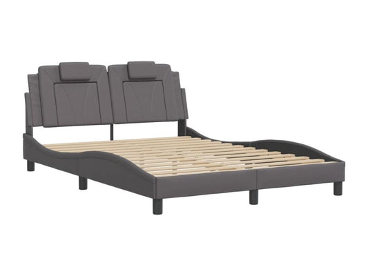 Cadre de lit sans matelas gris 140x190 cm similicuir 73860EIYN