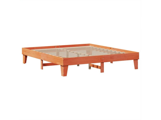 Cadre de lit sans matelas cire marron 200x200cm bois pin massif 52254IUAP