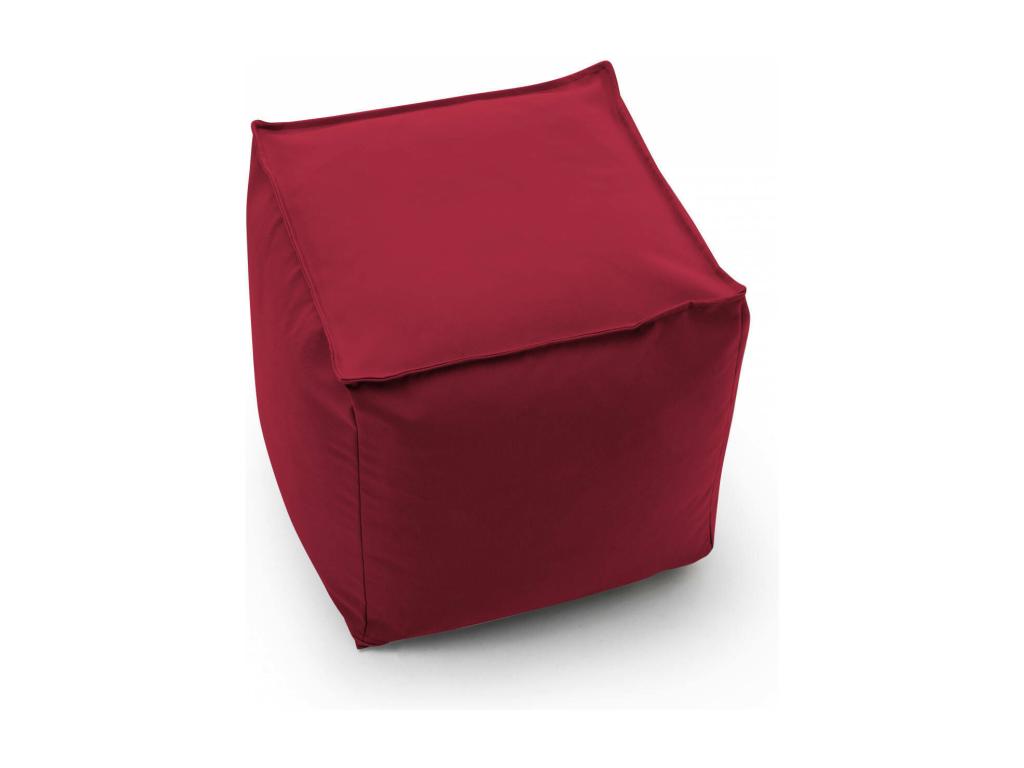 Pouf Artvivrestore Pouf multifonctionnel Fauteuil relaxant en tissu rembourré Made in Italy 45x45h45 cm Rouge 98661BROC
