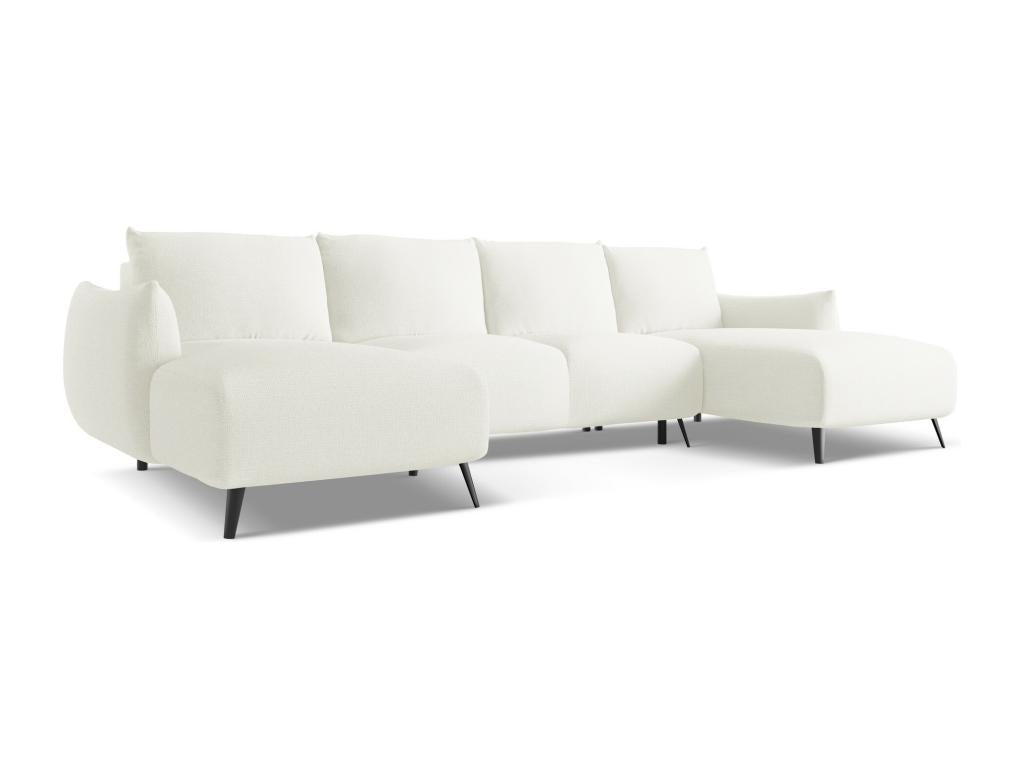 Canapé d'angle panoramique convertible en tissu Maisonpuretop - blanc - Maisonpuretop 65156EFEL