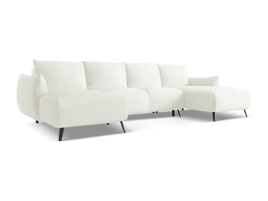 Canapé d'angle panoramique convertible en tissu Maisonpuretop - blanc - Maisonpuretop 65156EFEL