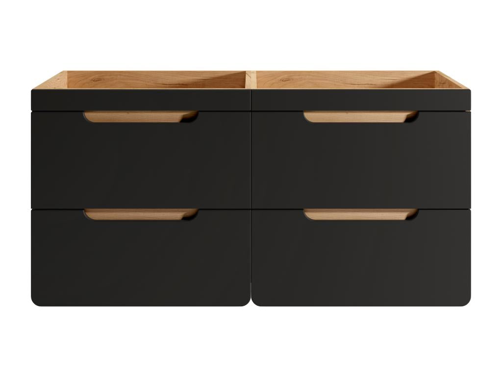 Meuble sous vasque suspendu coloris naturel et anthracite - 120 cm - Maisonpuretop 25774KNGA