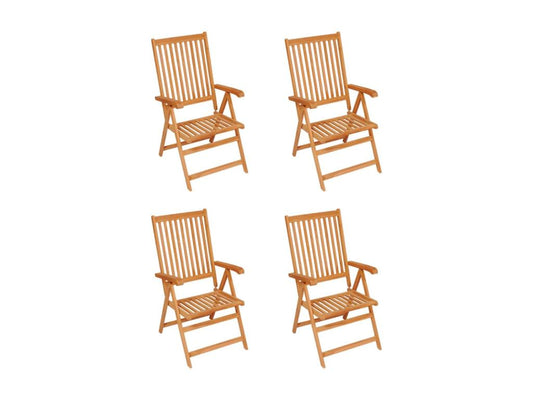 Chaises de jardin 4 pcs avec coussins à carreaux gris Teck 3 01777BBWB