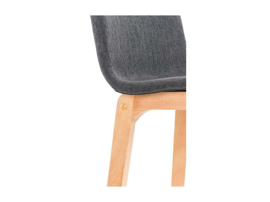 Lot de 2 Tabouret de bar - Tissu / Bois - Gris foncé - Hover 64963ABUE