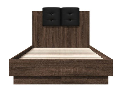 Cadre de lit tête de lit chêne marron 90x190 cm bois ingénierie 34183HRXL