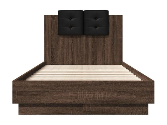 Cadre de lit tête de lit chêne marron 90x190 cm bois ingénierie 34183HRXL