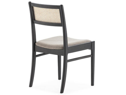 Pack de 2 chaises Maisonpuretop Couleur Noir Wash Bois Massif et Rotin naturel 44002XSZF