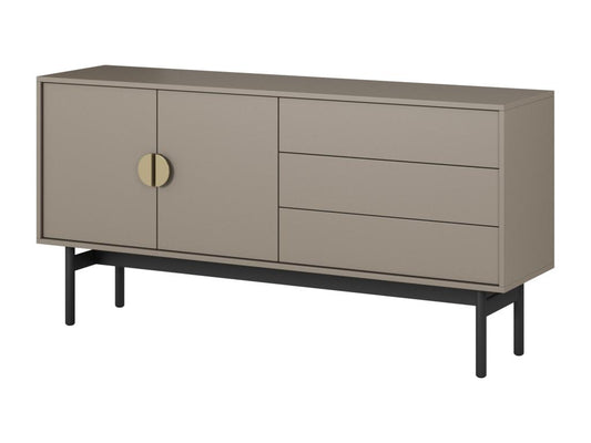 Meuble TV à deux portes - 154 cm - avec trois tiroirs - gris pierre - Maisonpuretop 66543YZQY