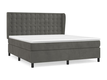 Lit à sommier tapissier et matelas Gris foncé 160x200cm Velours 91579JLFO