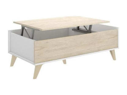 Ensemble meuble TV table basse buffet - Mélaminé - Style scandinave - chêne et blanc 39431MPRT
