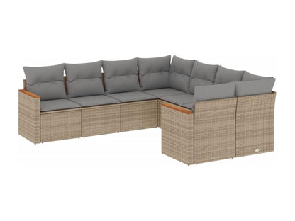 Salon de jardin avec coussins 8 pcs beige résine tressée 78351CXLE