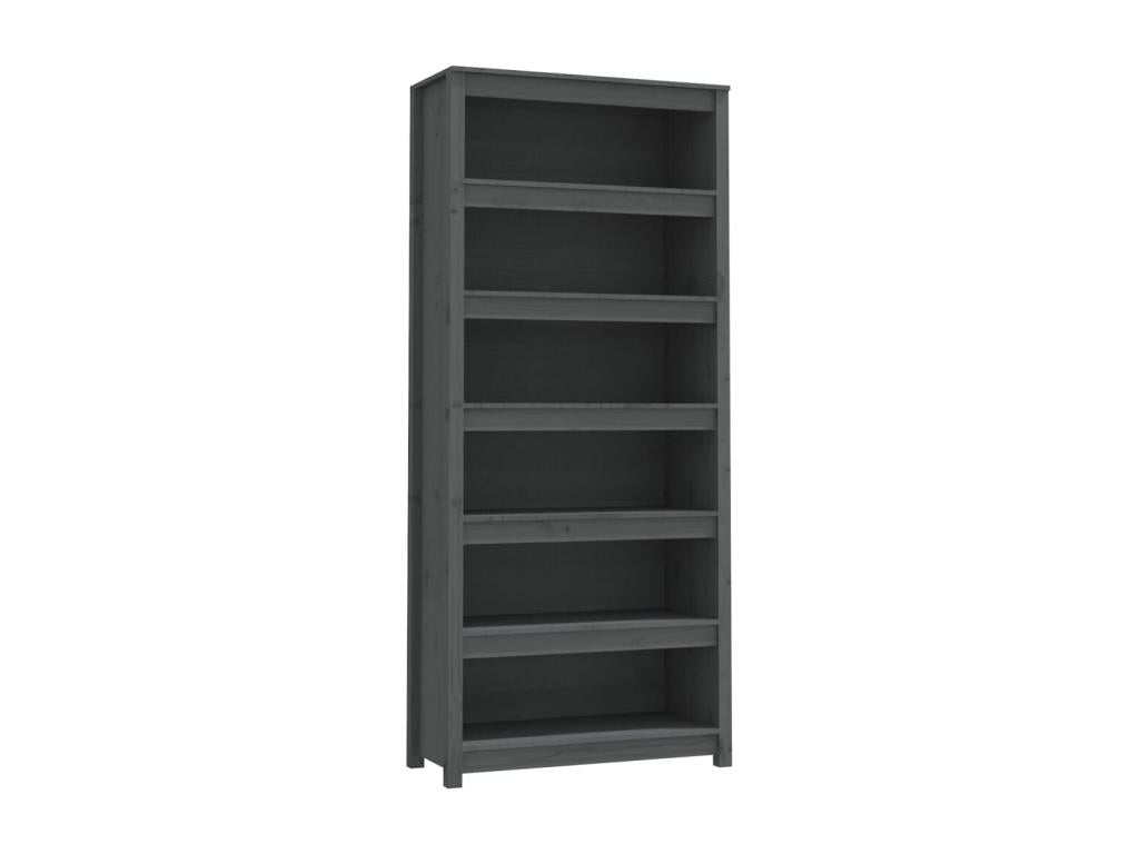 Bibliothèque Gris 80x35x183 cm Bois de pin massif 78677CNHB