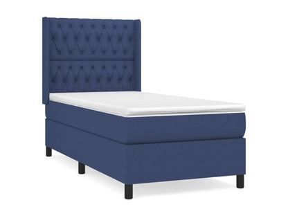 Lit à sommier tapissier avec matelas Bleu 90x190 cm Tissu 76794KUIQ