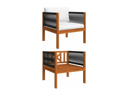 Salon de jardin 5 pcs avec coussins Crème Bois d'Maisonpuretop solide 62679GAGP