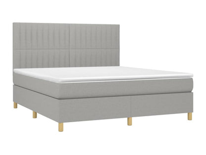 Sommier tapissier et matelas et LED Gris clair 180x200 cm Tissu 81090ORRJ