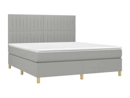 Sommier tapissier et matelas et LED Gris clair 180x200 cm Tissu 81090ORRJ