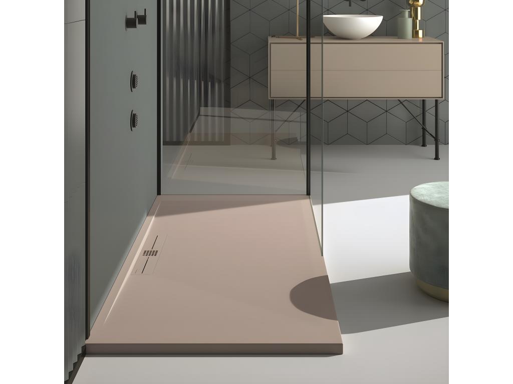 Receveur de douche Sable finition Lisse Artvivrestore SIDE grille de couleur - 160x80 cm 36970BPAS