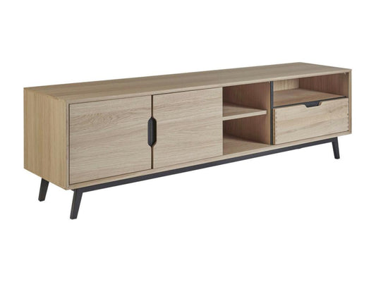 Meuble TV bas nordique en bois 3 portes 3 niches - Artvivrestore 08206UDDF