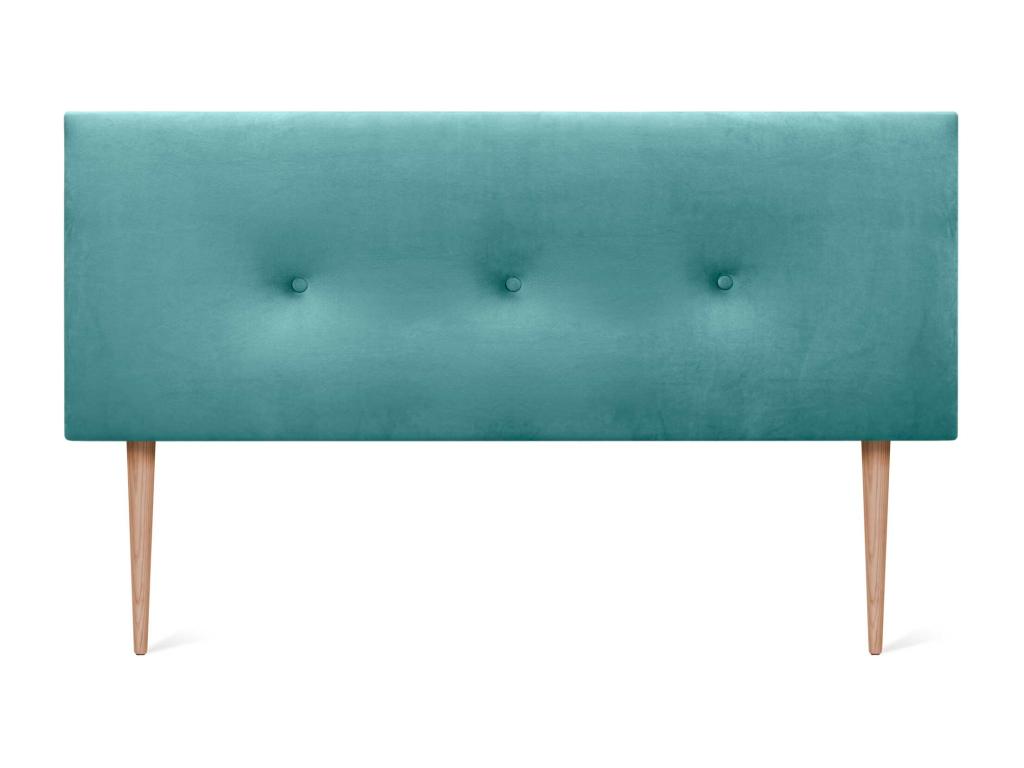 Artvivrestore Tête de Lit Velours Lisse avec Boutons 160x115 avec Pieds de Lit 150/160 - Turquoise 01420IUAH