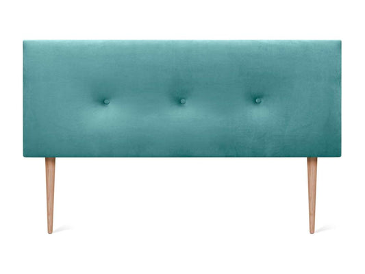 Artvivrestore Tête de Lit Velours Lisse avec Boutons 160x115 avec Pieds de Lit 150/160 - Turquoise 01420IUAH