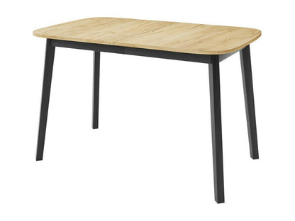 Table Maisonpuretop 110 Noir - Chêne doré artisanal 77x80x130cm Allongement Stratifié Bois 13227CDKP