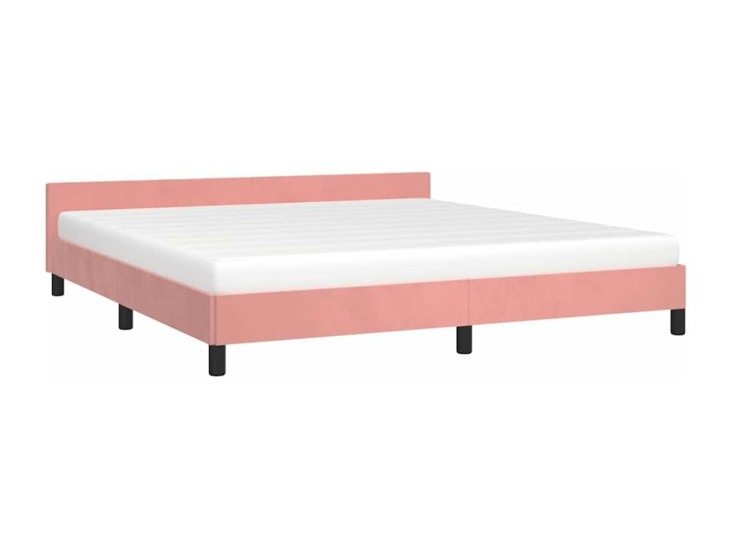 Cadre de lit et tête de lit sans matelas rose 180x200cm velours 59534BXVZ
