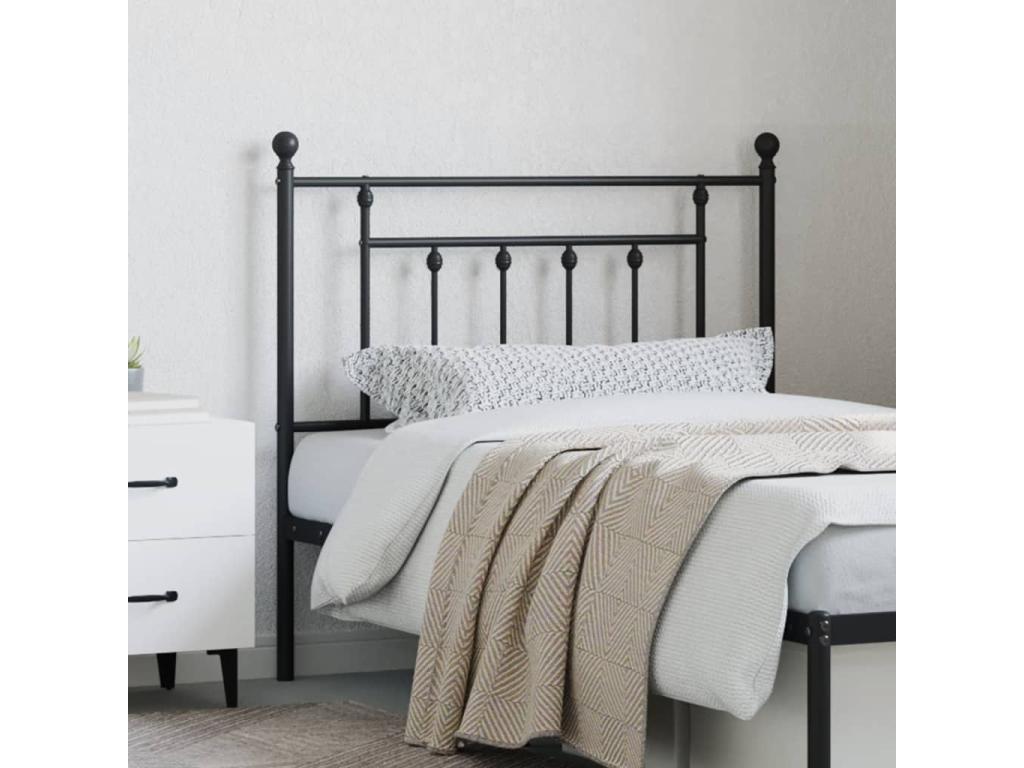 Tête de lit métal noir 90 cm 59480AYLS