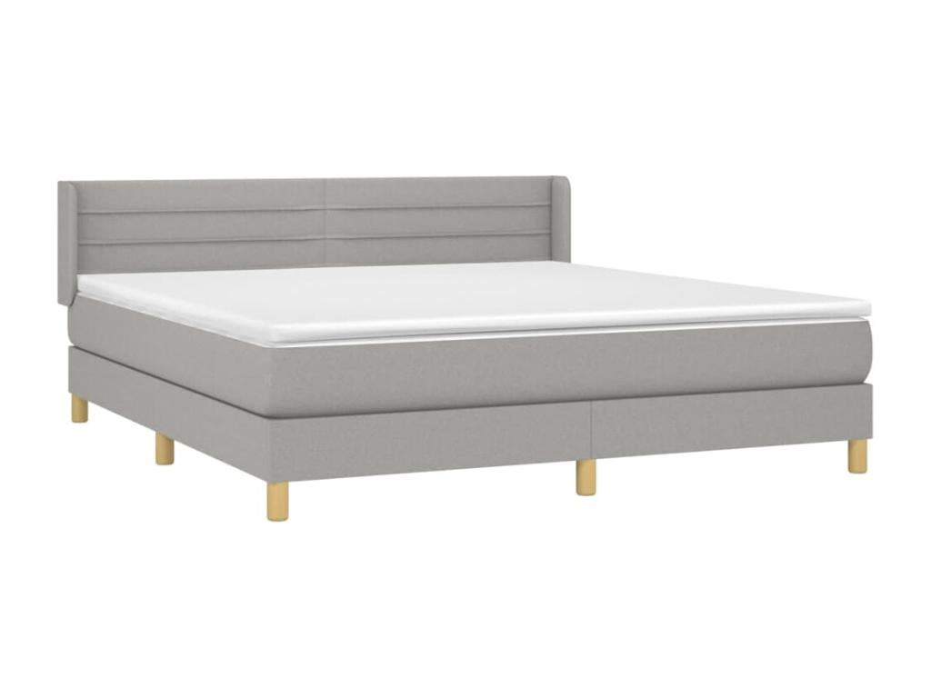 Lit à sommier tapissier avec matelas Gris clair 180x200cm Tissu 91805WEYI