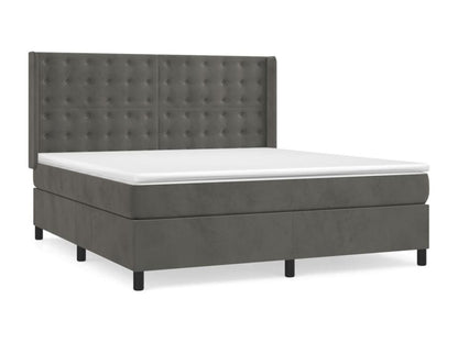 Lit à sommier tapissier et matelas Gris foncé 160x200cm Velours 64484RWVV