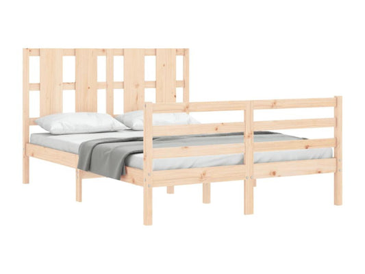 Cadre de lit avec tête de lit double bois massif 36510IVQW