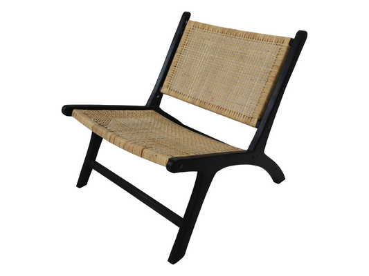 Méridienne rotin noir - Teck/rotin 67x81x71 32109HYEO