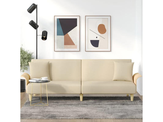 Canapé-lit avec accoudoirs crème tissu 55031YLSQ