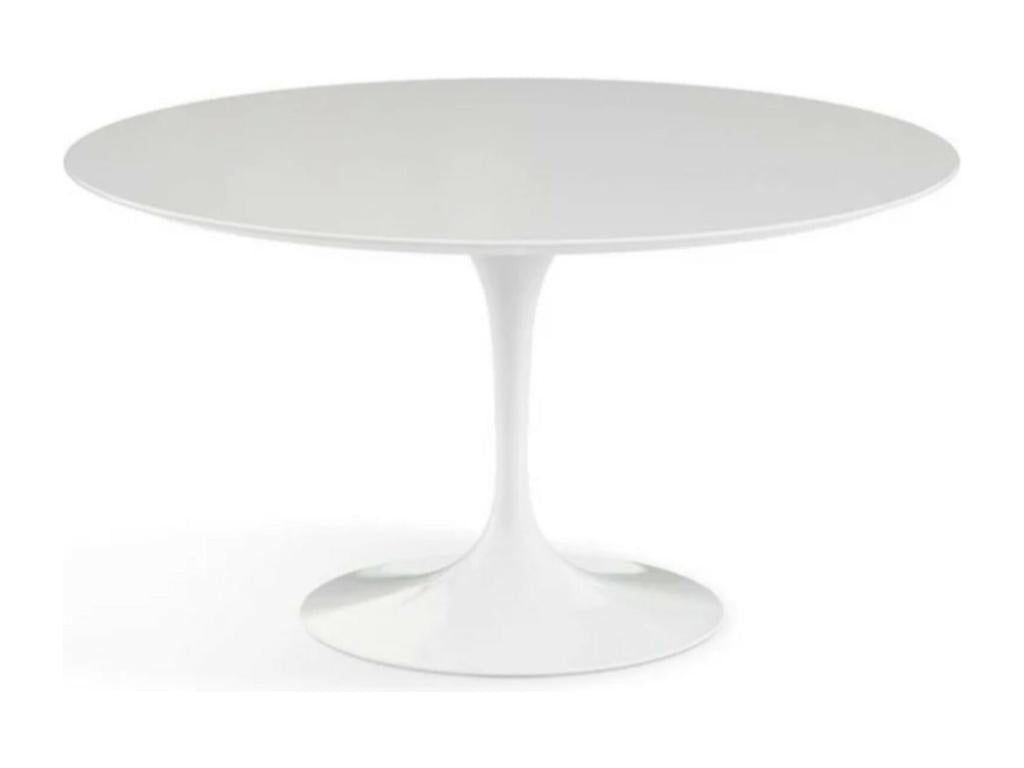 Table tulipe ronde-Plateau Blanc mat-Diamètre 110 cm-Piètement Blanc brillant 64121LETC