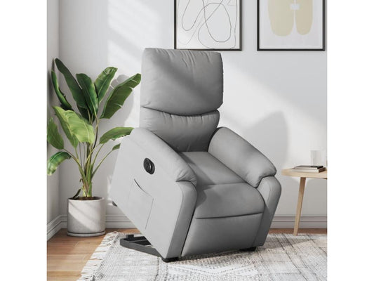 Fauteuil inclinable électrique gris clair tissu 01880MISP