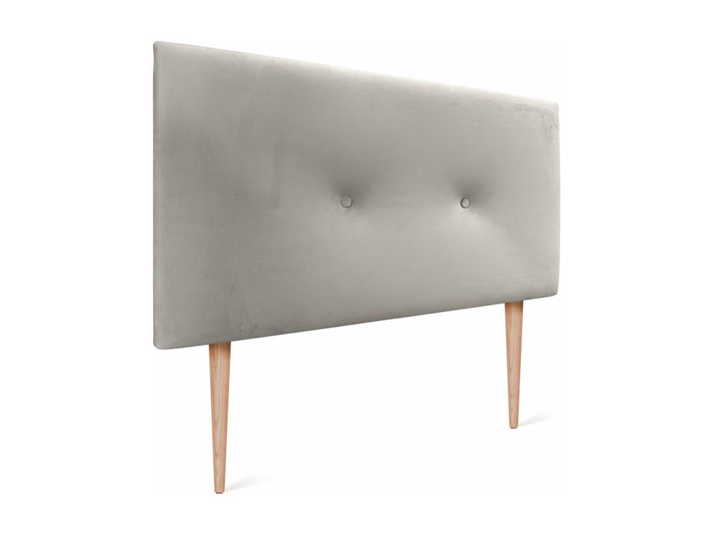 Artvivrestore Tête de Lit Velours Lisse avec Boutons 80x105 avec Pieds de Lit 80/90 - Beige 60500YLDK