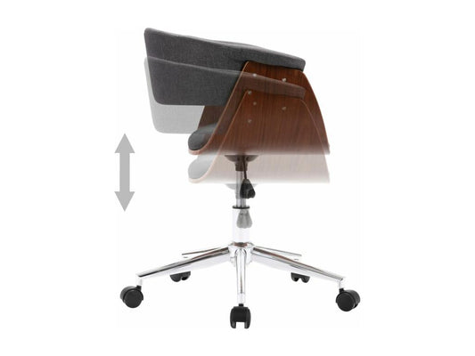 Chaises pivotantes à manger lot de 2 gris tissu 89141VKKP