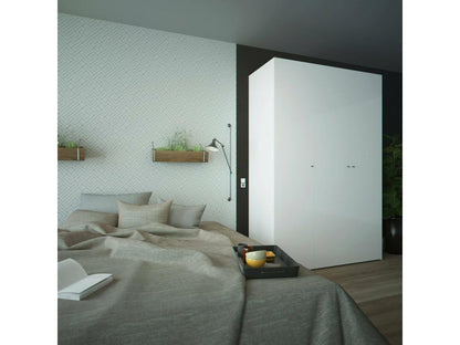 Garde-robe 3 portes Maisonpuretop Meubles de chambre Penderie de plain-pied Placard à vêtements 147x60 h219 cm Blanc 27570ABAJ