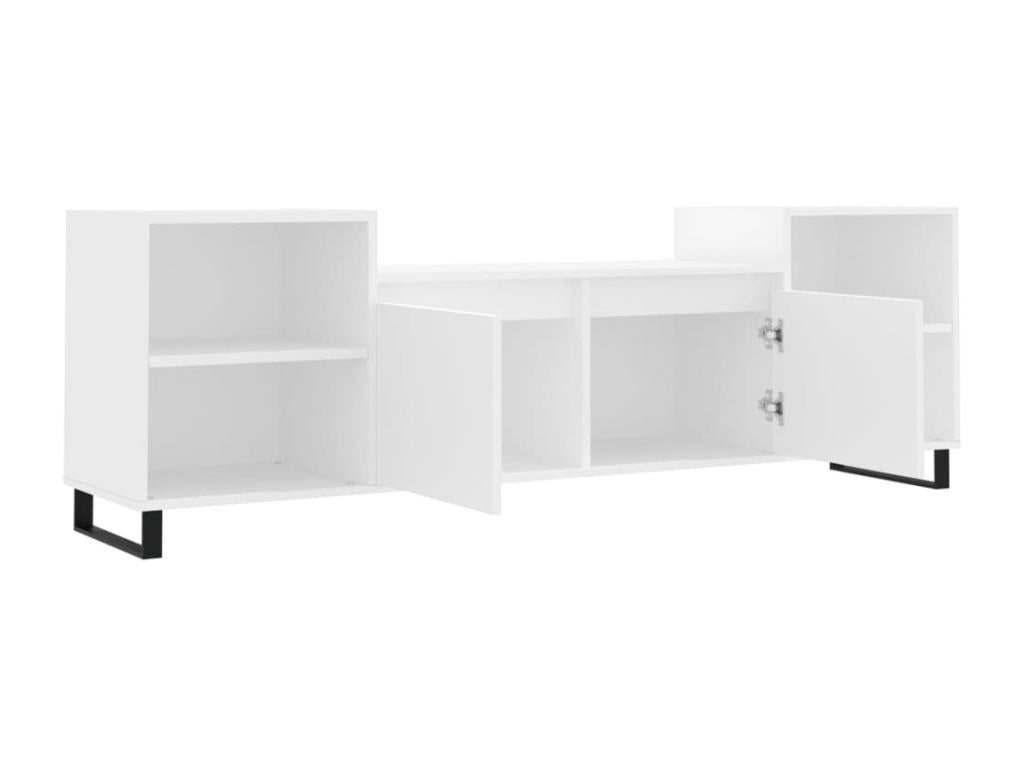 Meuble TV Blanc 160x35x55 cm Bois d'ingénierie 40926LGGY