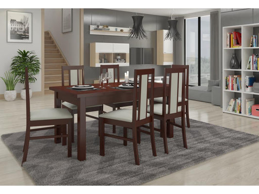 Chaise bois Noyer foncé et tissu Artvivrestore-Tissu 27118 78996COWC