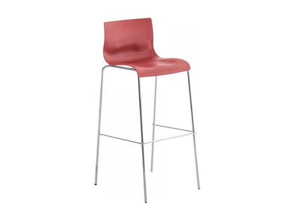 Lot de 2 Tabouret de bar - Plastique / Métal - Rouge - Hover 13392LQFT