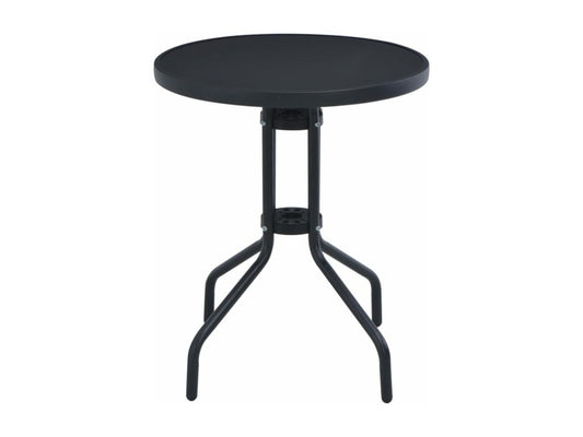 Table de jardin Noir 60 cm Acier et verre 78316VBTH