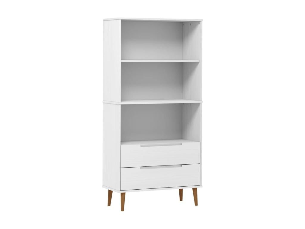 Bibliothèque Artvivrestore Blanc 85x35x170,5 cm Bois massif de pin 02440KQXP