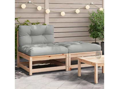 Canapé de jardin sans accoudoirs avec coussins et repose-pieds 92997BHNM
