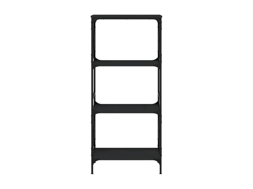 Bibliothèque à 4 niveaux noir 59x35x132 bois d'ingénierie 83951ZLBK