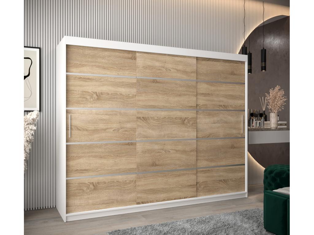 ARMOIRE Maisonpuretop 1 À PORTES COULISSANTES 200/250/62 3 Portes Blanc/Maisonpuretop 56042BLBW