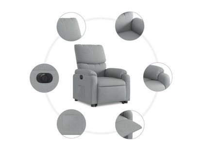Fauteuil inclinable électrique gris clair tissu 01880MISP