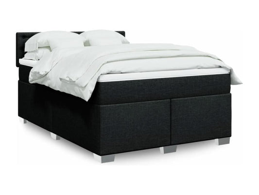 Sommier à Maisonpuretop de lit avec matelas Noir 140x200 cm Tissu 65679WNHX