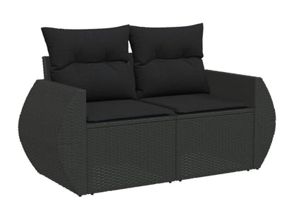 Salon de jardin 8 pcs avec coussins noir résine tressée 91701QRSO